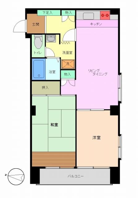 Floor plan. 2LDK, Price 20.5 million yen, Occupied area 55.26 sq m , Balcony area 5.41 sq m