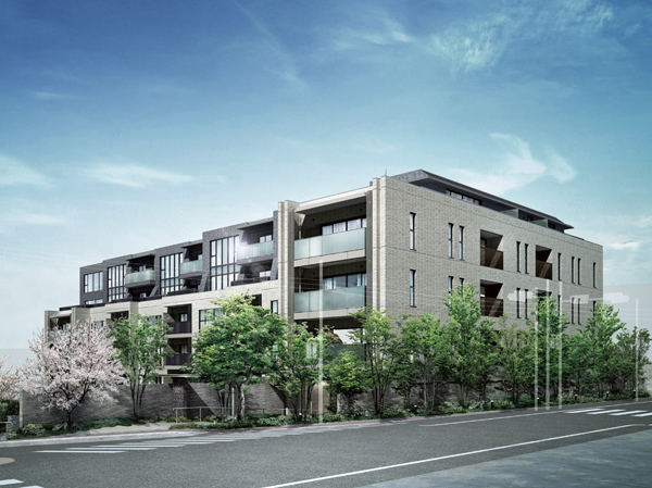 Features of the building.  [Nature of modeling and flavor of the mansion, Resonate deeply] Also to those who live, Even to people who visit, To be a mansion to be loved long, Design the nature and gently blend the appearance of the surrounding area. (Exterior view)