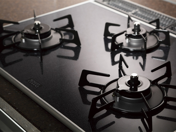 Kitchen.  [Glass top stove] Water without a double-sided grill and temperature control function, Standard equipped with a cooking timer. Care is likely to have adopted the glass top. (Same specifications)