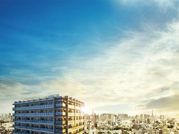 Features of the building.  [appearance] Has been nurtured in history is in the hill "mansion district". While accepting the functionality and pomp of the city, City aesthetics have fostered that timeless, Sanno. Tower Residence is born you enjoy all of its charm. (Rendering ※ Those that were CG synthesized from the construction site 22-floor equivalent to view photos of the April 2012 shooting, In fact a slightly different)