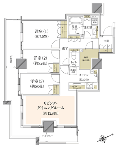 Floor: 3LDK + N, the occupied area: 79.05 sq m, Price: 81,980,000 yen ・ 84,280,000 yen, now on sale