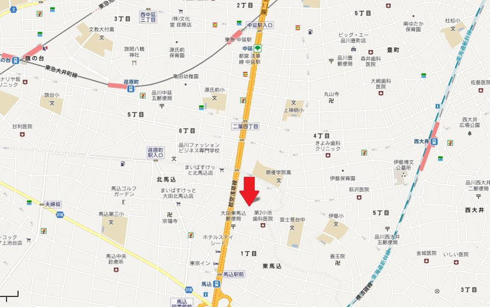 Local guide map. JR ・ Tokyu ・ Toei 5 station 3 lines Available! ! 