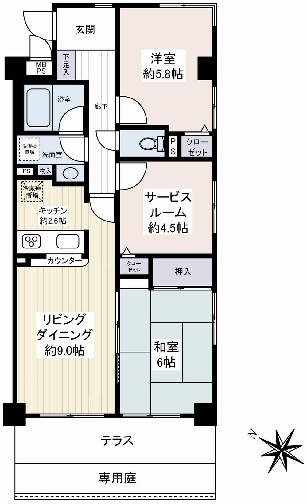 Floor plan. 2LDK + S (storeroom), Price 27,800,000 yen, Occupied area 62.75 sq m