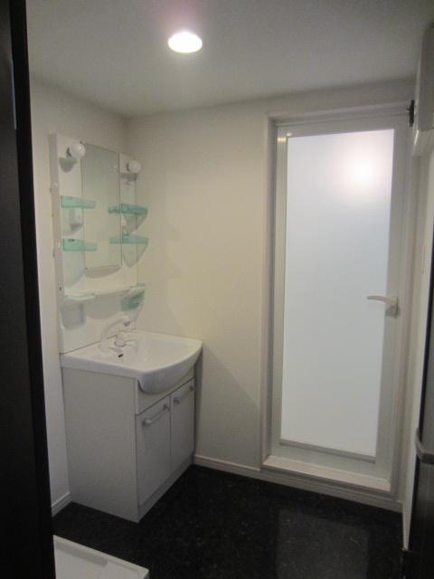 Wash basin, toilet. Wash room was spacious