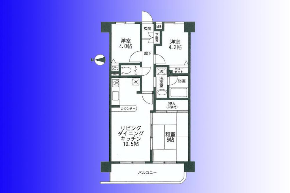 Floor plan. 3LDK, Price 32,800,000 yen, Occupied area 55.08 sq m , Balcony area 7.74 sq m   [Floor plan] There housed in each room!