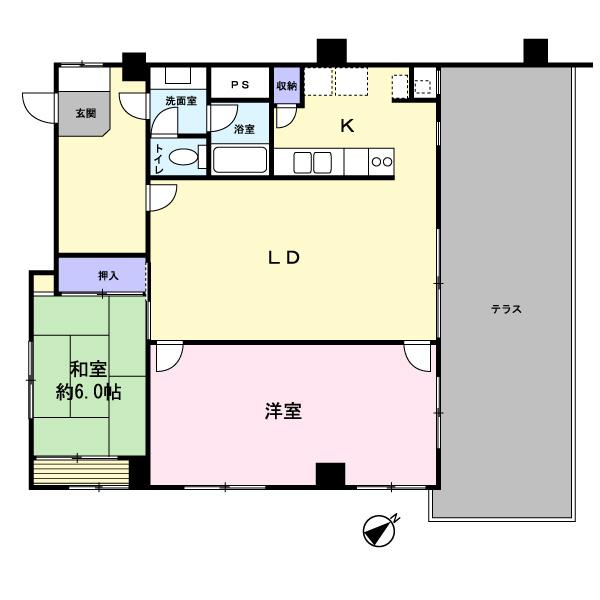 Floor plan. 2LDK, Price 33,800,000 yen, Occupied area 78.07 sq m , Balcony area 25.2 sq m