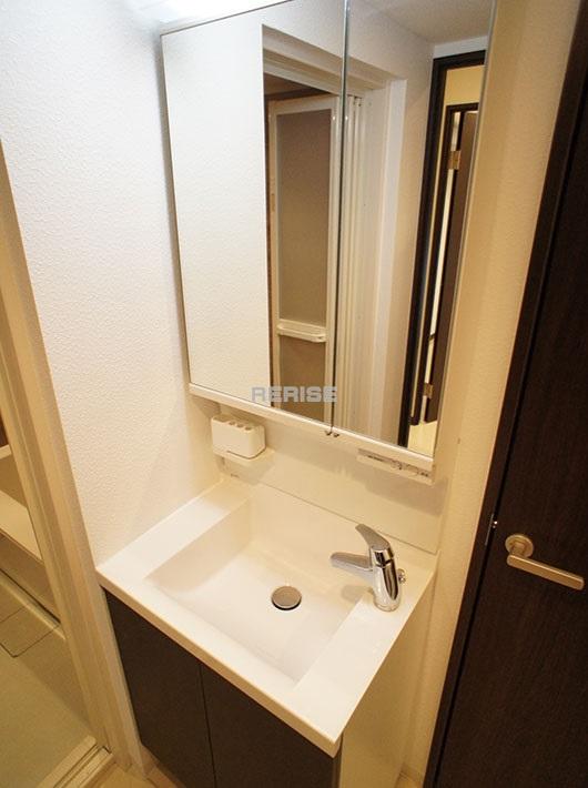 Wash basin, toilet. Bathroom vanity