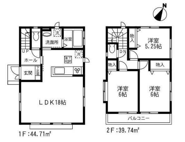 Floor plan. (D Building), Price 64,800,000 yen, 3LDK, Land area 103.32 sq m , Building area 84.45 sq m