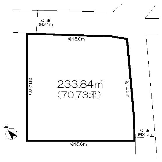 Compartment figure. Land price 120 million yen, Land area 233.84 sq m shaping land