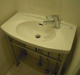 Washroom. Popular independent wash basin