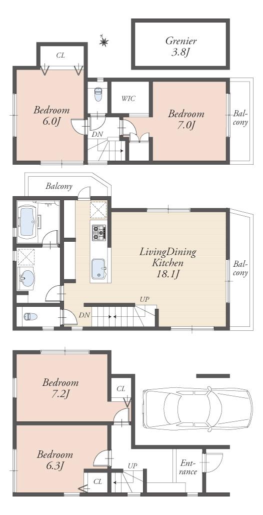 Other building plan example. B compartment reference plan