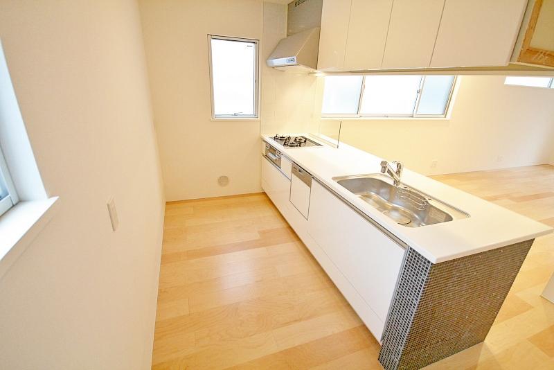 Kitchen. It is face-to-face kitchen overlooking a wide living (C Building) indoor (10 May 2013) Shooting