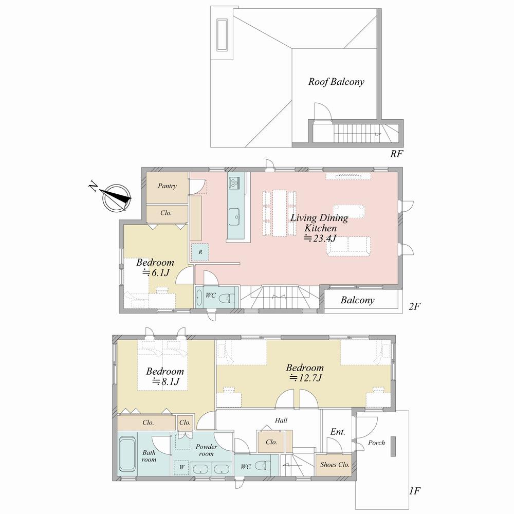 Floor plan. 100 million 4.8 million yen, 3LDK, Land area 134.6 sq m , Building area 120.16 sq m