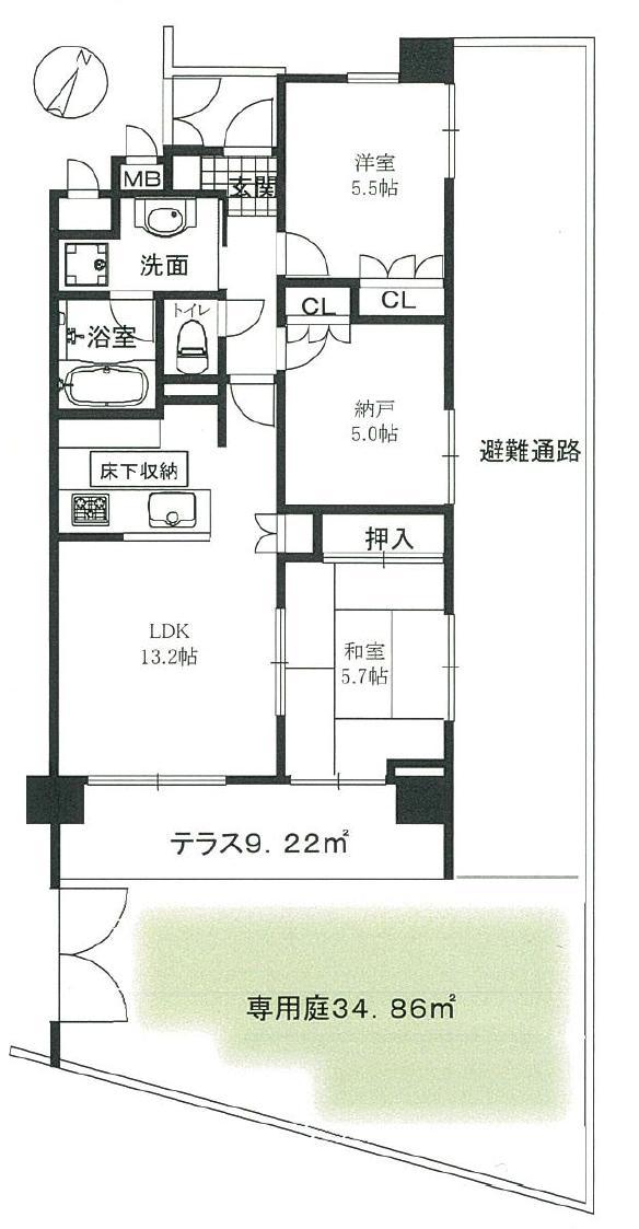 Floor plan. 2LDK + S (storeroom), Price 31,900,000 yen, Occupied area 65.35 sq m