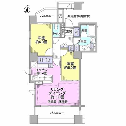 Floor plan. Floor Heating Yes to the living-dining.