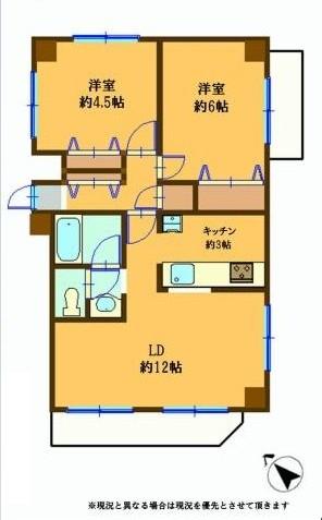Floor plan. 2LDK, Price 24,800,000 yen, Occupied area 52.74 sq m