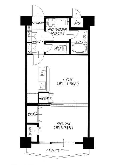 Floor plan. 1LDK, Price 20.8 million yen, Occupied area 40.95 sq m , Balcony area 4.13 sq m