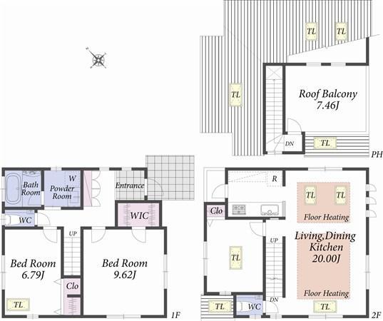 Floor plan. 95,800,000 yen, 4LDK, Land area 120.33 sq m , Building area 119.03 sq m