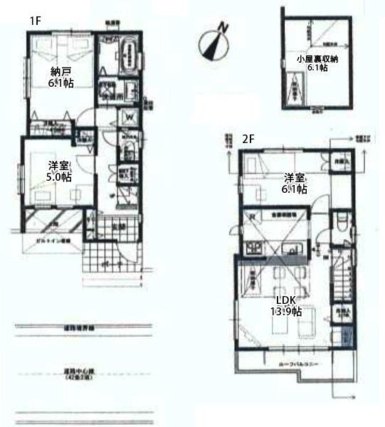 Floor plan. (B Building), Price 58,500,000 yen, 2LDK+S, Land area 76.84 sq m , Building area 77.88 sq m