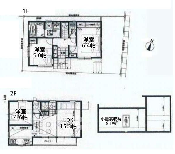 Floor plan. (C Building), Price 63,500,000 yen, 3LDK, Land area 72.58 sq m , Building area 72.52 sq m