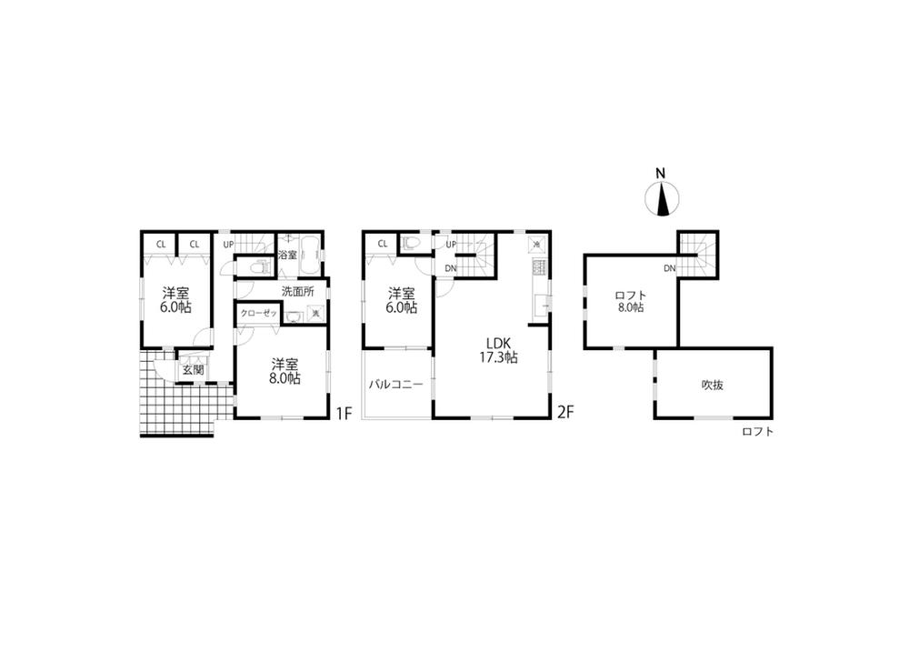 Floor plan. 38,800,000 yen, 3LDK, Land area 94.37 sq m , Of building area 89 sq m room 3LDK + loft