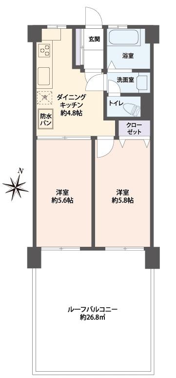 Floor plan. 2DK, Price 15,980,000 yen, Occupied area 41.32 sq m