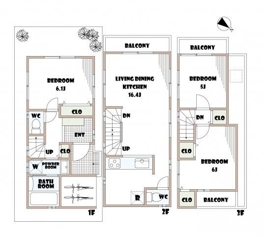 Floor plan. 39,800,000 yen, 3LDK, Land area 51.74 sq m , Building area 85 sq m