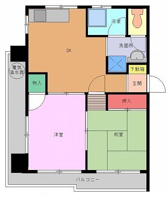 Floor plan. 2DK, Price 15 million yen, Footprint 40.5 sq m , Balcony area 11.8 sq m