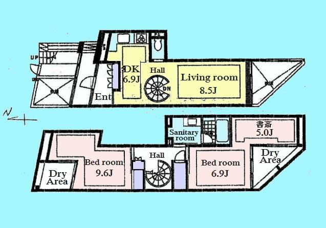 Floor plan. 3LDK, Price 57,900,000 yen, Occupied area 87.37 sq m
