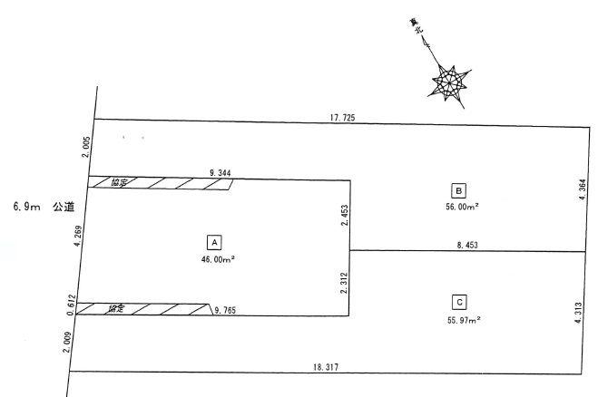 Compartment figure. Land price 29,800,000 yen, Land area 56 sq m