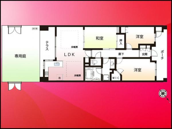Floor plan. 3LDK, Price 40,800,000 yen, Occupied area 72.12 sq m