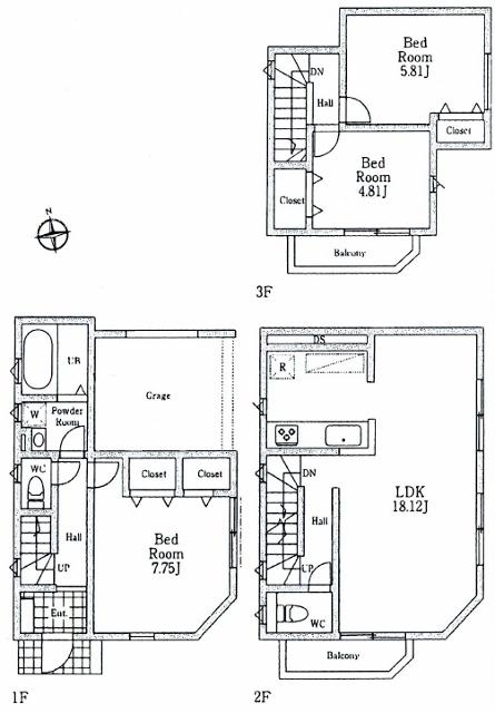 Floor plan. 49,800,000 yen, 3LDK, Land area 59.43 sq m , Building area 102.5 sq m