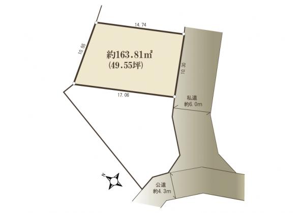 Compartment figure. Land price 86,800,000 yen, Land area 163.81 sq m