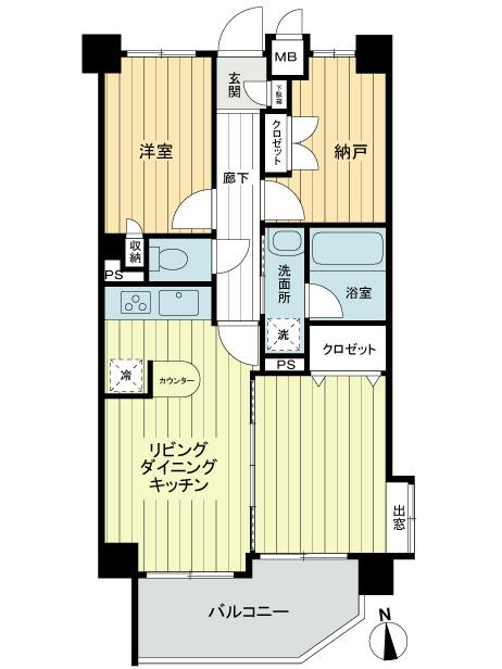 Floor plan. 2LDK + S (storeroom), Price 31,800,000 yen, Occupied area 54.33 sq m , Balcony area 7.06 sq m