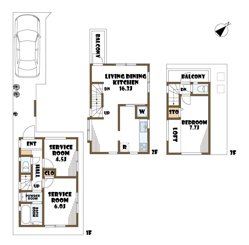 Other building plan example. Building plan, Building price 15.5 million yen, Building area 81.30 sq m