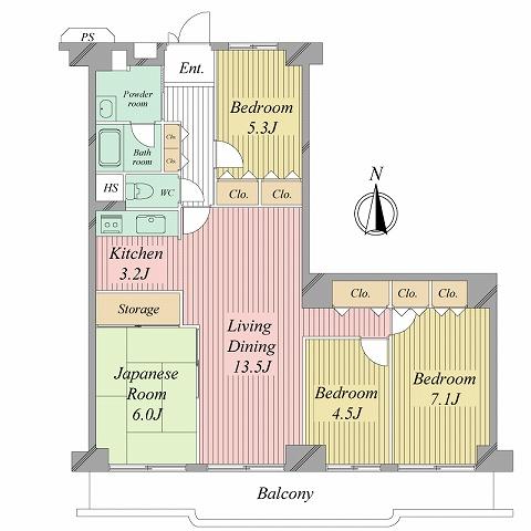 Floor plan. 4LDK, Price 35,800,000 yen, Footprint 86.6 sq m , Balcony area 14.3 sq m south-facing ・ South 4 rooms ・ 4LDK plan