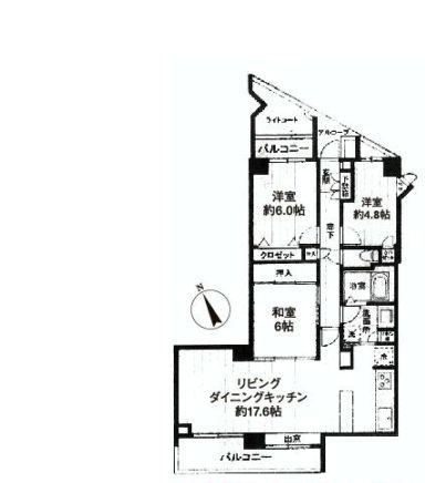 Floor plan. 3LDK, Price 36,800,000 yen, Occupied area 76.87 sq m , Balcony area 9.9 sq m