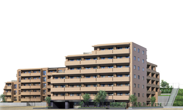 Shared facilities.  [Exterior CG] The roadside Kugahara mansion Street side was arranged trees such as evergreen oak. Further provided a green zone by taking advantage of existing trees in the corner of the site southeast side, It has created a landscape in harmony in the green around. Always it is housing that green peace is felt on the side of life.