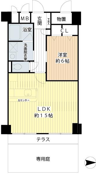 Floor plan. 1LDK, Price 27.5 million yen, Occupied area 51.84 sq m   ※ It is an example of a renovation plan Other large number have reform plan available