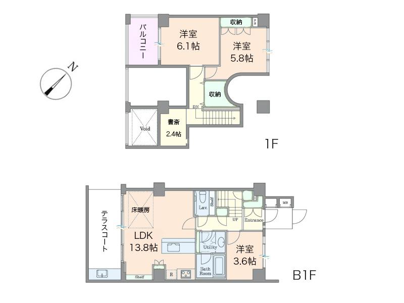 Floor plan. 3LDK + S (storeroom), Price 49,800,000 yen, Occupied area 80.82 sq m , Balcony area 6.16 sq m