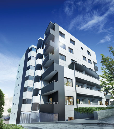 Buildings and facilities. Appearance form that has been refined to attract come and go people. (Exterior view)