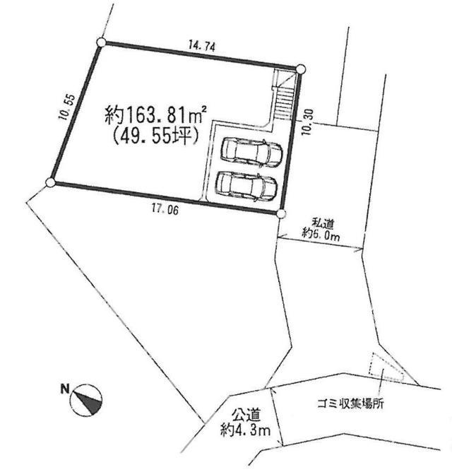 Compartment figure. Land price 86,800,000 yen, Land area 163.81 sq m