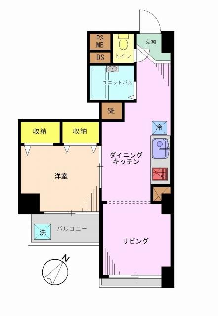 Floor plan. 1LDK, Price 12.5 million yen, Occupied area 36.03 sq m , Balcony area 3.24 sq m