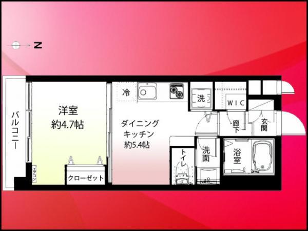 Floor plan. 1LDK, Price 14.9 million yen, Occupied area 29.16 sq m , Balcony area 4.32 sq m