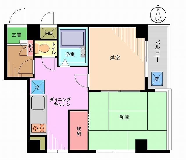 Floor plan. 2DK, Price 15.8 million yen, Footprint 36.1 sq m , Balcony area 2.9 sq m