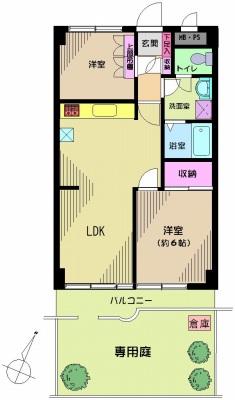 Floor plan. 2LDK, Price 21,800,000 yen, Occupied area 49.14 sq m , Balcony area 4.85 sq m