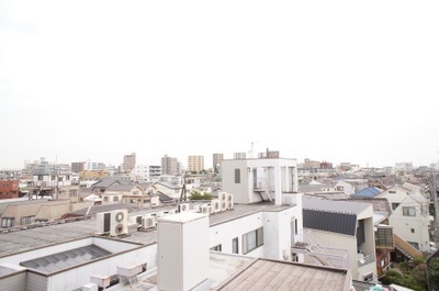 View. It is the idyllic scenery of a quiet residential area.