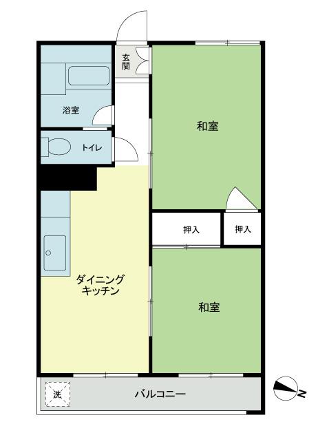 Floor plan. 2DK, Price 14.9 million yen, Since the occupied area 40.59 sq m water around is collectively in one place, Renovated to the spread of 1LDK is also easy to!