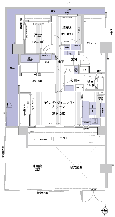 Floor: 3LDK, occupied area: 68.23 sq m