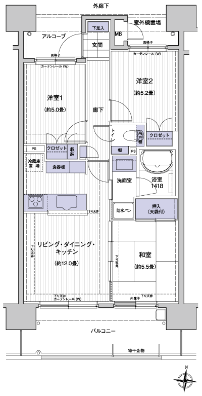 Floor: 3LDK, occupied area: 62.33 sq m